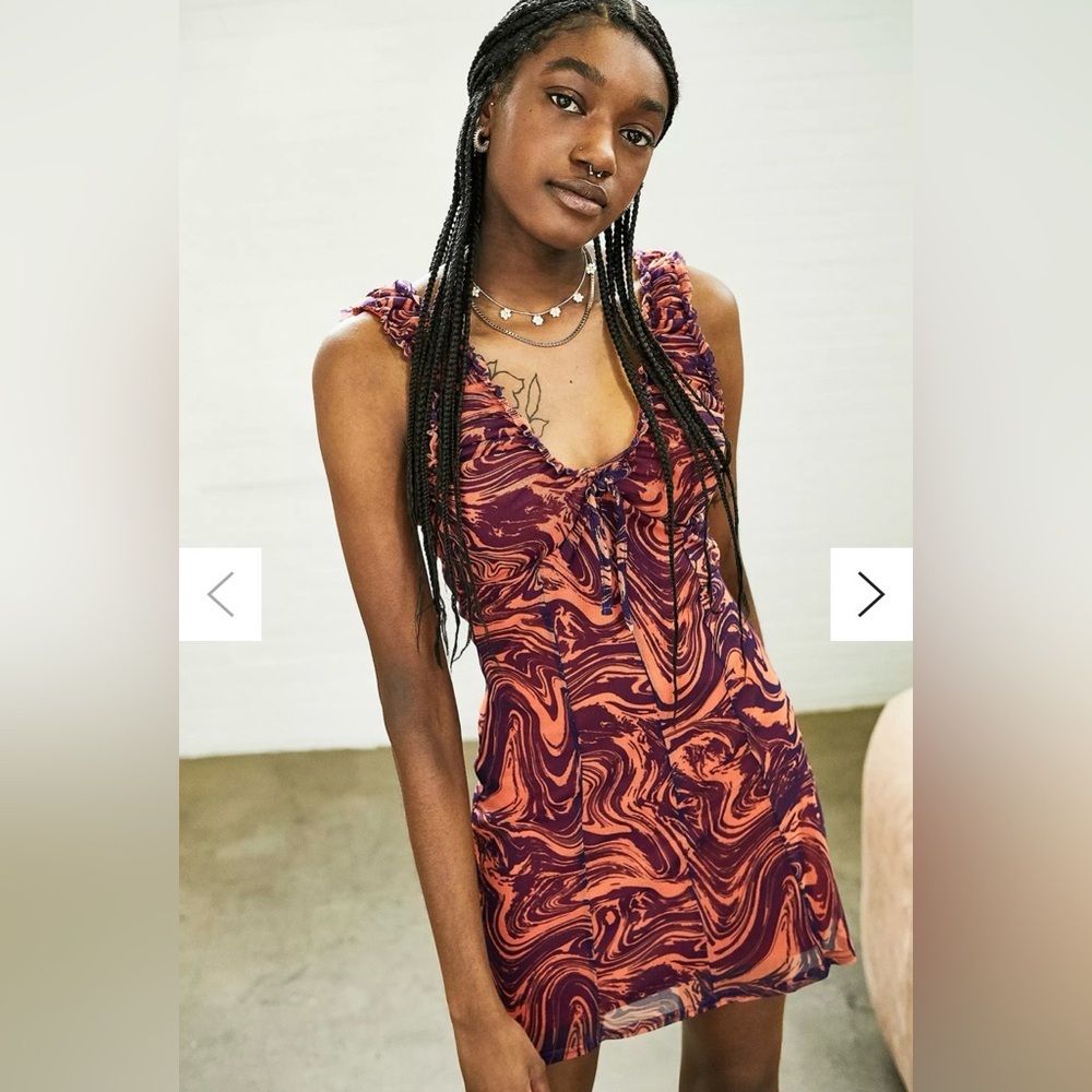 Urban Outfitters Orange‎ and Purple Swirl Dress